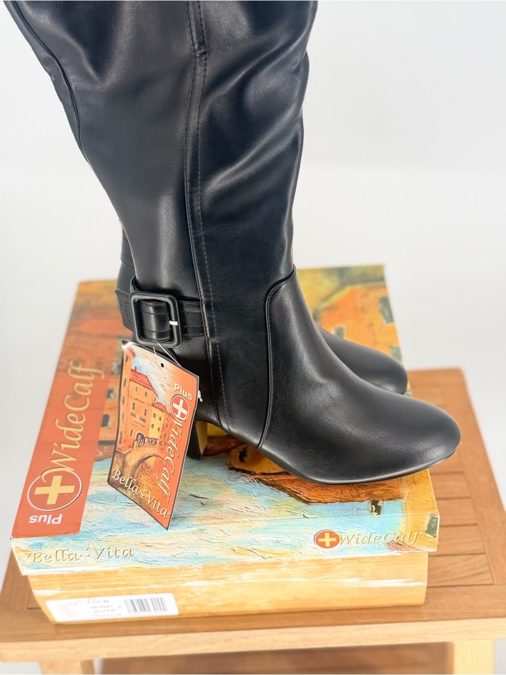 New Bella vita Troy Women's Black Leather Knee Boots size 7.5